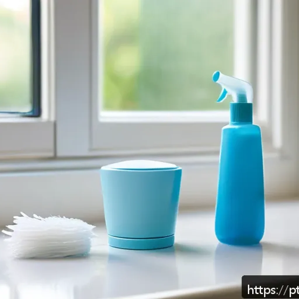 잇몸 질환 예방을 위한 치실 사용법 - A bright and clean bathroom countertop scene featuring a variety of dental floss types neatly arrang...